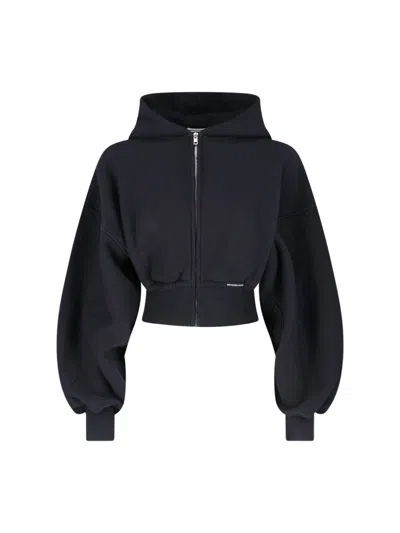 ALEXANDER WANG ZIP CROPPED SWEATSHIRT