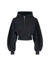 Alexander Wang Zip-up Cotton Hoodie In Black