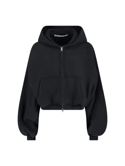 ALEXANDER WANG ZIP CROPPED SWEATSHIRT