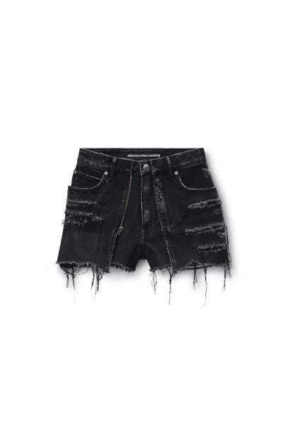 Alexander Wang Zip Double Layer Short Grey Aged In Black