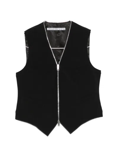 Alexander Wang Zipper Tailored Vest In Black