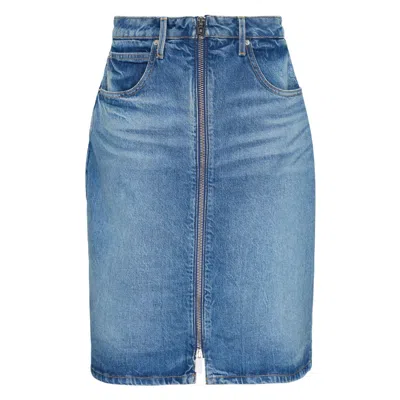 Alexander Wang Zip Front Midi Skort In Blue