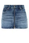 Alexander Wang Zip Front Mini Skort In Blue