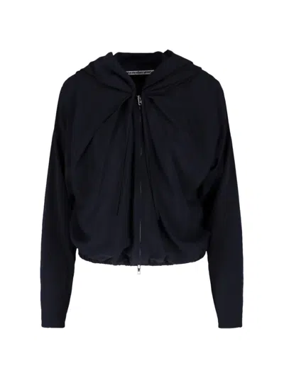 Alexander Wang Zip Hoodie In Black