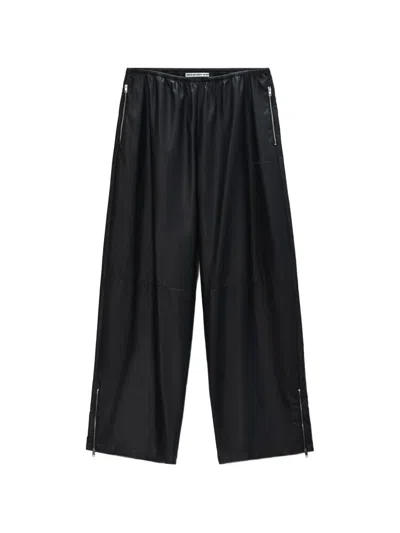 Alexander Wang Zip Leather Trousers In Black