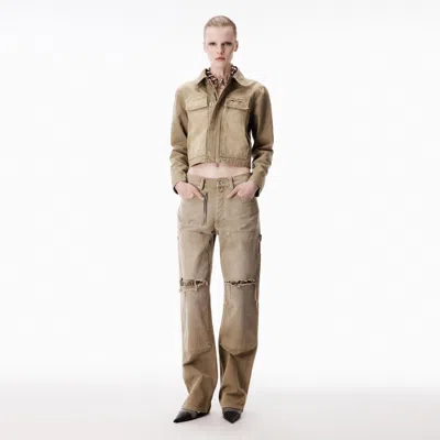 Alexander Wang Zip Mid-rise Carpenter Pant In Brown