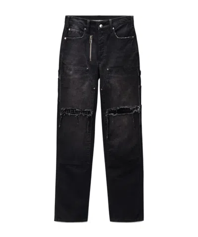Alexander Wang Zip Mid-rise Carpenter Pant In Black