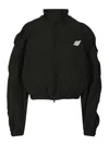 Alexander Wang Zip Sleeve Oversize Crop Track Jacket In Black