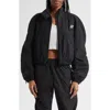 Alexander Wang Zip Sleeve Oversize Crop Track Jacket In Black