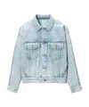 Alexander Wang Falling Back Denim Jacket With Print In Blue