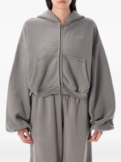 ALEXANDER WANG ZIP-UP CROP HOODIE