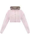 Alexander Wang Zip-up Cropped Hoodie In Pink