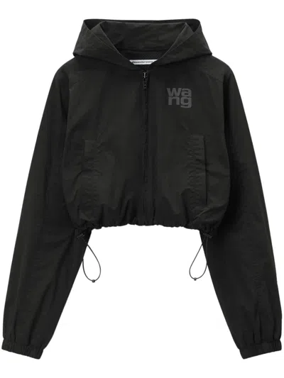 Alexander Wang Zip-up Cropped Jacket In Schwarz