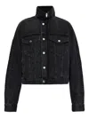 Alexander Wang Zip-up Denim Jacket In Black