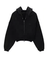Alexander Wang Zip-up Drawstring Hoodie In Black
