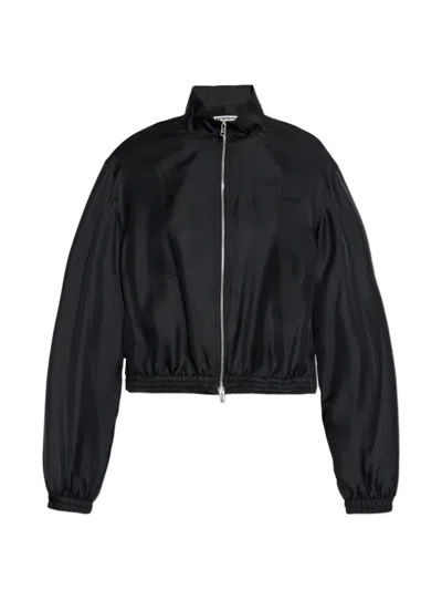 Alexander Wang Zip-up Elasticated-hem Jacket In Black