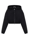 Alexander Wang Zip-up Hooded Sweater In Black