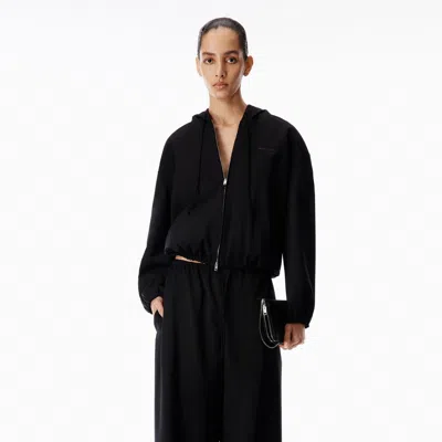 Alexander Wang Zip Up Hoodie In Black