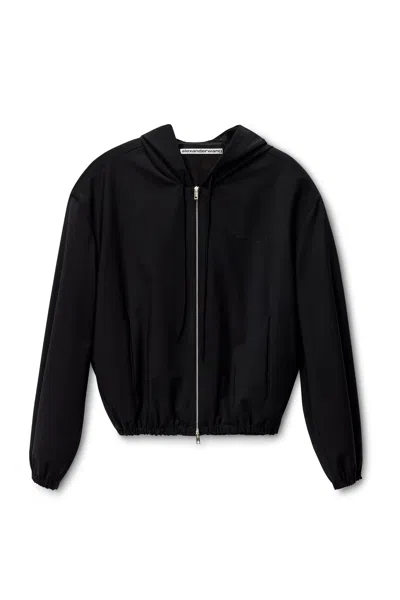 Alexander Wang Zip Up Hoodie In Black