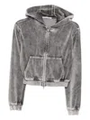 Alexander Wang Zip-up Hoodie In Gray