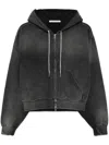 Alexander Wang Cropped Hoodie With Crystals In Grey