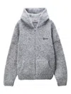 Alexander Wang Zip-up Knitted Hoodie In Gray