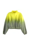 Alexander Wang Reflective Shrunken Track Jacket In Green