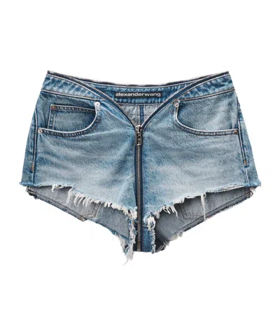 Alexander Wang Zip V-waist Short In Blue