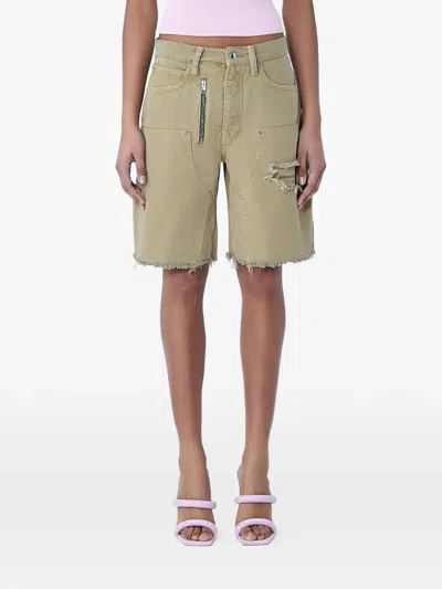 Alexander Wang Mid Rise Carpenter Short With Zip In Brown
