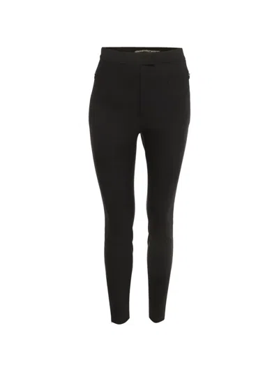 Pre-owned Alexander Wang Zip-detail Jersey Trousers In Black