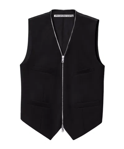 Alexander Wang Zipper Tailored Vest In Black
