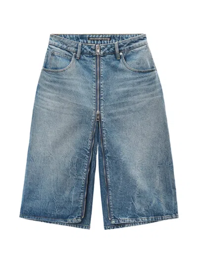Alexander Wang Zip-front Midi Skort In Blue