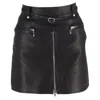 Alexander Wang Zipped Mini Skirt In Black Leather In Black