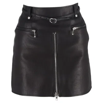 Alexander Wang Zipped Mini Skirt In Black Leather