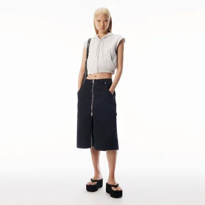 Alexander Wang Zipper Detail Mid-rise Midi Skort In Black