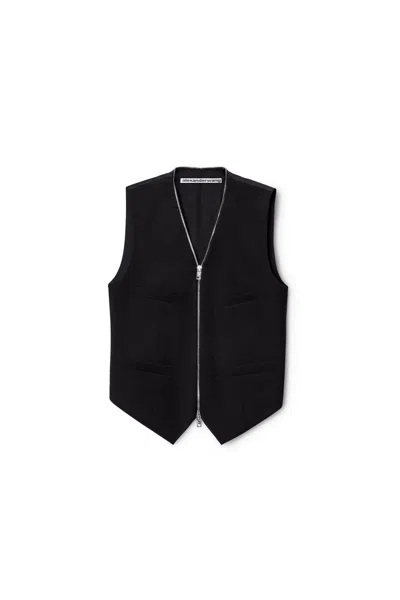 Alexander Wang Zipper Tailored Vest In Black