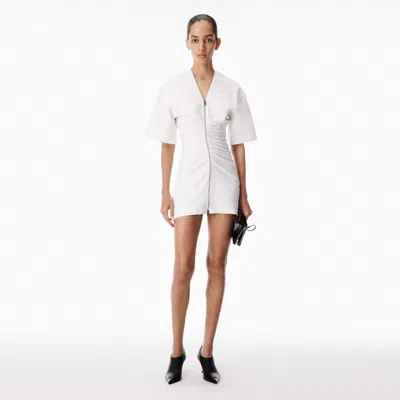Alexander Wang Zipper Tee Dress In White