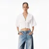 Alexander Wang Gathered T-shirt With Continuous Loop Zipper In White