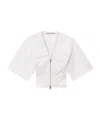 Alexander Wang Gathered T-shirt With Continuous Loop Zipper In White