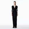 Alexander Wang Zippered Sleeve Maxi Dress In Jersey In Black