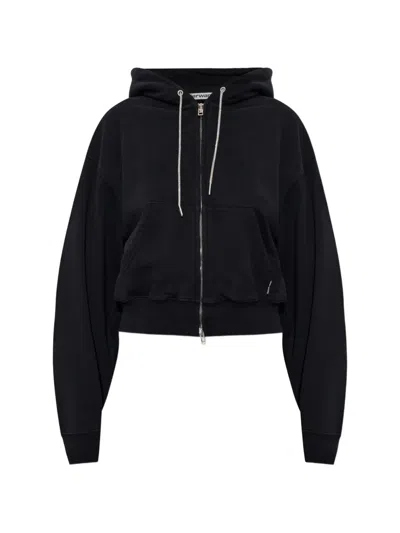 Alexander Wang Zip-up Hoodie In Black