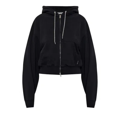 Pre-owned Alexander Wang Zip-up Hoodie 'black' | Women's Size M