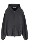 Alexander Wang Balloon Silhouette Zip-up Hoodie In Black