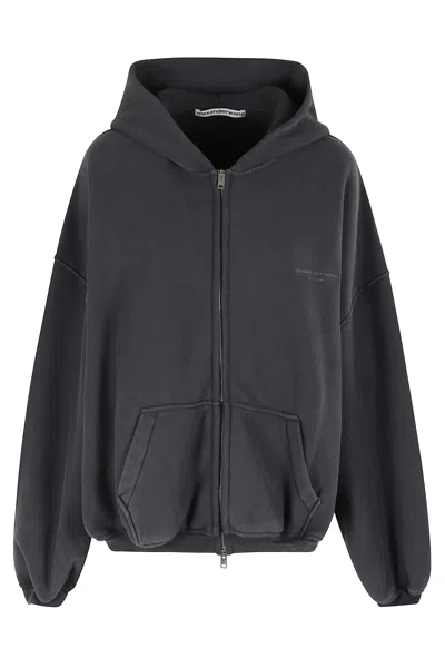 ALEXANDER WANG ZIPUP HOODIE W GRAPHIC LOGO
