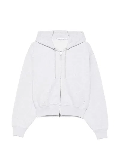 Alexander Wang Zip-up Hoodie In White