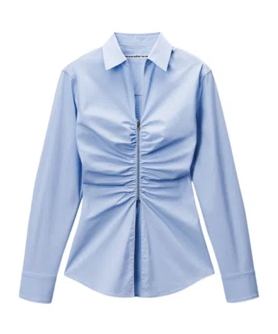 Alexander Wang Alexanderwang. T Gathered Bust Shirt In Blue