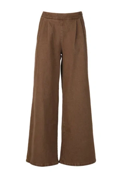Alexandra Bueno Moccha Latte Classic Wide Pant In Brown