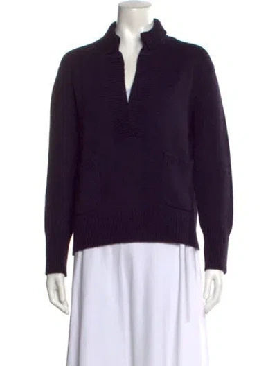 Pre-owned Alexandra Golovanoff Cashmere Mock Neck Sweater In Purple