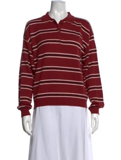 Pre-owned Alexandra Golovanoff Cashmere Striped Sweater In Red
