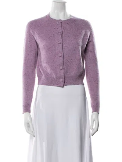Pre-owned Alexandra Golovanoff Cashmere Tweed Pattern Sweater In Purple
